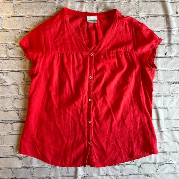 Columbia Pink Summer Button Down Blouse XL
Excellent Condition - Picture 1 of 8